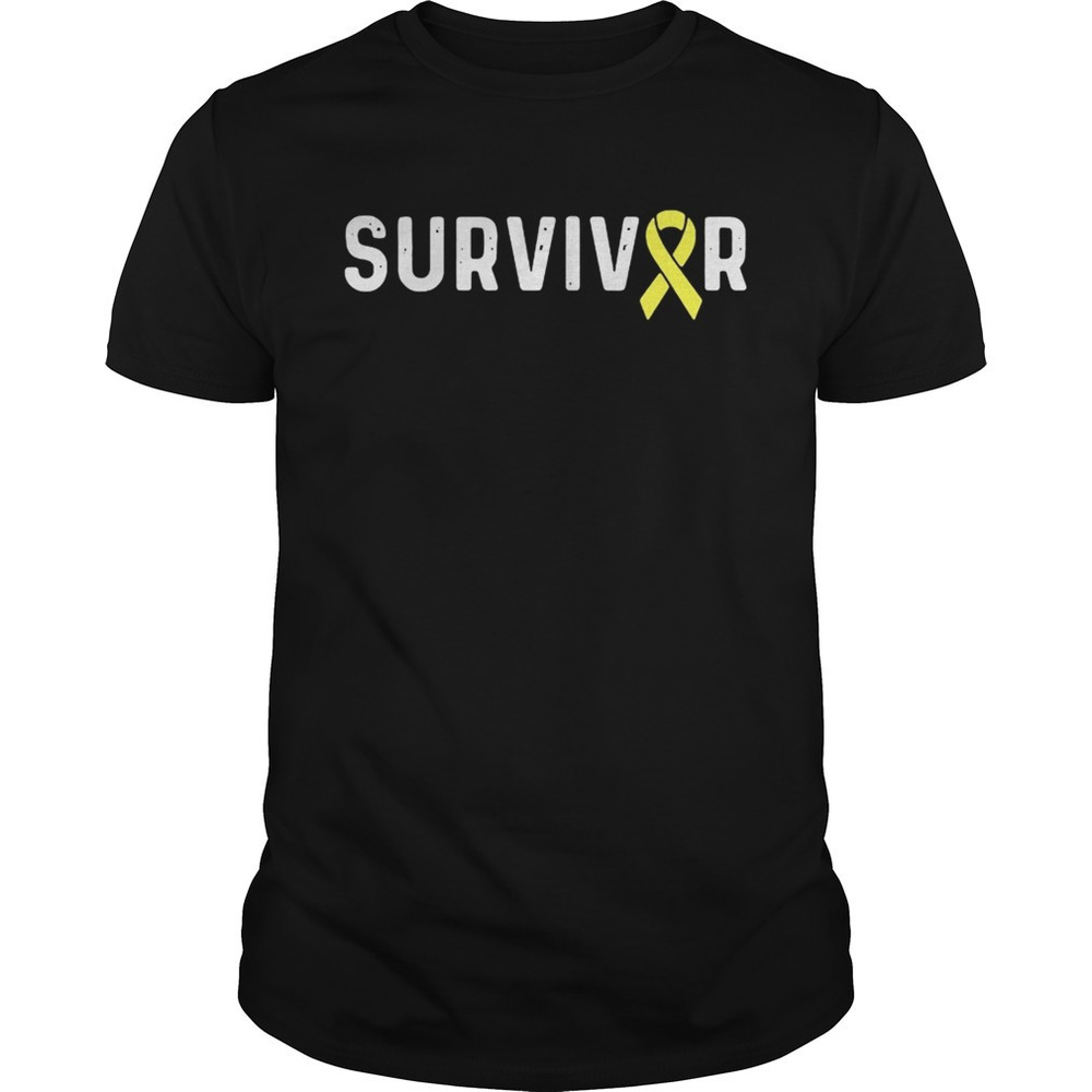 Awareness Cancer Yellow Ribbon Survivor Shirt